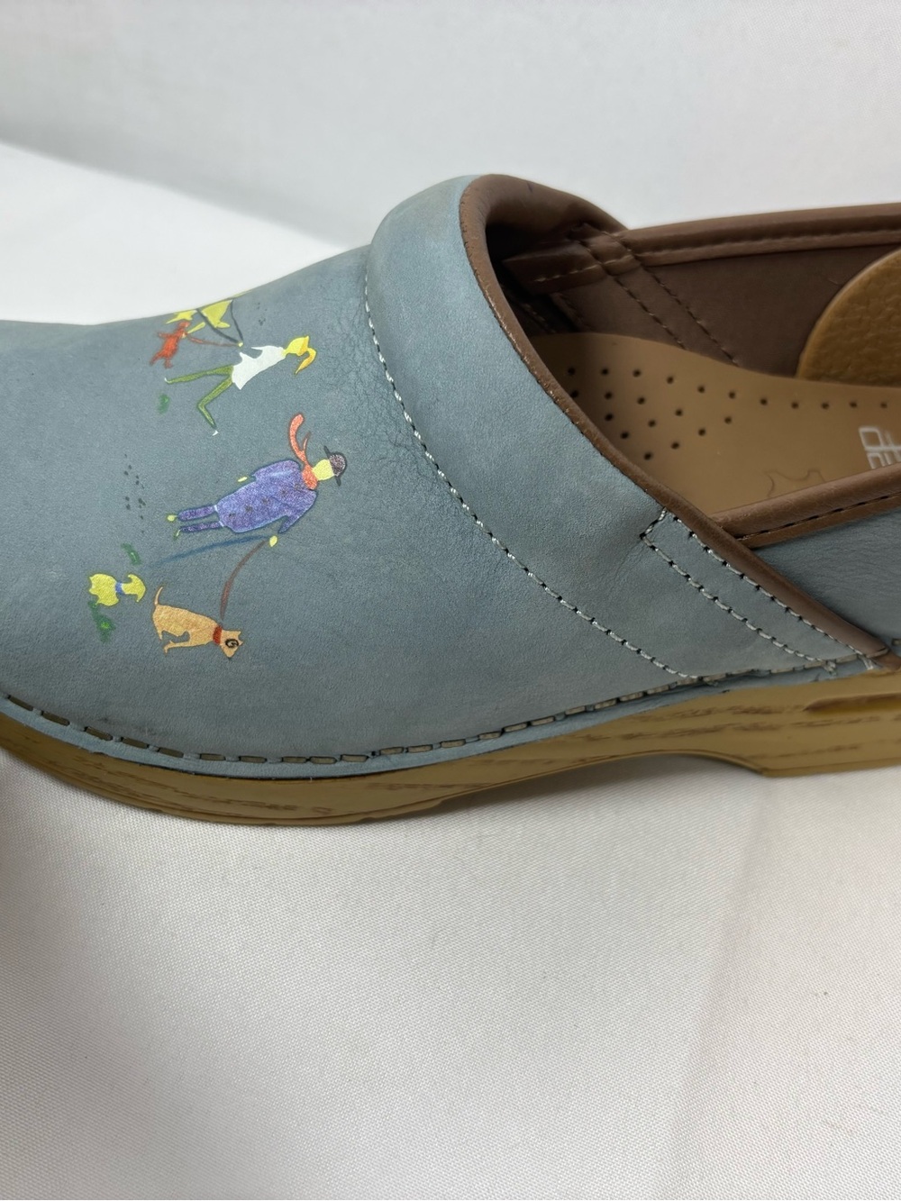 Dansko Twin Pro Dog Walkers Milled Nubuck Womens Clogs Blue/Brown Size 37 - Picture 12 of 15